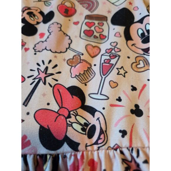 Mickey And Friends Pink Love hearts Valentines Day Twirl Dress size 10 - Picture 3 of 4